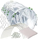 TTL Garden Folientunnel Set Flex XL 32 mit PE Folie 10 x 2,5 m - 10 x Fiberglas Bögen & PE Anzuchtfolie 10x2,5m breit, Rund Bogen Abdeckung Frühbeet Hochbeet Gemüsebeet stabil langlebig & rostfrei