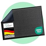 Floordirekt Premium Fußmatte für Eingangsbereich, 60x90cm Anthrazit, Schmutzfangmatte für Innen und Außen, rutschfest & waschbar, Sauberlaufmatte für Flur, Teppich für Haustür, Sky Novo