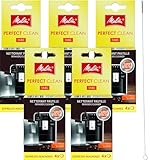 Quvido Pflegeset mit Reinigungsbürste 3mm Borsten und Reinigungstabletten Perfect Clean für Melitta Espresso- und Kaffeevollautomaten, 20 Tabletten einzelnt verpackt