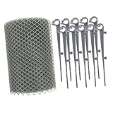 Artibetter Langer Dachrinnen Laubschutz aus Hexagonalem Grauem Metallgewebe mit Haken Effektiver Blattschutz Einfach Zuschneidbar Universeller Regenrinnenfilter zur Verhinderung von