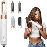 Dryze airstyler 5 in 1, lockenstab, haartrockner, warmluftbürste, föhnbürste, föhn… (Creme white)