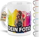 Keramik, Tasse selbst individuell gestalten/Personalisierbar mit eigenem Foto bedrucken/Fototasse/Motivtasse/Werbetasse/Firmentasse mit Logo/Weiss - Glanz