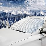 JMGRTYT Auto Windschutzscheiben Abdeckung,Ultra-Dick Schutzabdeckung Schnee EIS Frost Staub Wasserbeständig UV, für SUV LKW Auto Groß Oder Klein(147 x 100cm)