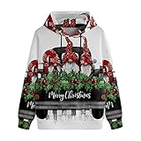 Damen Hoodie Weihnachten Kostüm Weihnachten Aufdruck Sweatshirt Sweatshirts mit Kapuze für Damen Freizeit Party Pullover Locker Outdoor Tops Elegant Warm Langarmshirt Y2k Vintage Kapuzenpullover