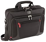 WENGER Sensor Laptop-Tasche zum Umhängen, Notebook bis 16 Zoll, Tabletfach bis 10 Zoll, Aktentasche, Organizer, 9 l, Damen Herren, Büro Business-Reisen Uni, Schwarz, 600643