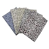 DIYEAH 5Stücke Teiliges Leopardenmuster Baumwoll DIY Tuch Kreativer Patchwork Stoff für Handarbeiten für Kleidung Heimtextilien und Accessoires