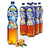 Pfanner Eistee Pfirsich – 6 x 1,5 l Vorratspack - direkt aufgebrühter Tee mit Pfirsichsaft – Ice Tea Flaschen