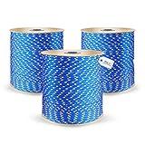 DQ-PP POLYPROPYLENSEIL | 10mm | 100m | BLAU | Traglast bis 1240 kg Flechtleine Textilseil Leine Schnur Rope Kordel Kunststoffseil geflochten