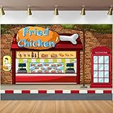 gebratenes Huhn Fotografie Fast Food Restaurant Kasse theke Hintergrund Banner Kinder Geburtstag Party Dekoration fotoshooting