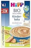 HiPP BIO Milchbrei Gute-Nacht Kinderkeks (4 x 475g), ab 6. Monat, ohne Zuckerzusatz, sanft zu Babys Bäuchlein, in bester Bio-Qualität