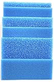 Wohnkult Filtermatte Filterschwamm blau alle Größen von 50 x 50 x 2 cm - 100 x 50 x 10 cm Grob und Fein (100 x 50 x 5 cm FEIN 30 PPI)