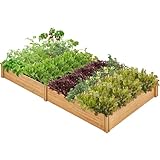 Yaheetech Hochbeet Pflanzkasten Palettenrahmen DIY mit 2 Pflanzbereichen aus Holz Wetterfest Aufsatzrahmen Gartenbeet Gemüsebeet Kräuterbeet für Garten Terrasse Balkon 234,5 × 120,5 × 25,2 cm