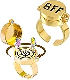 YeahBoom 2 Stück Beste Freunde für Immer Ringe,Einstellbar Offene Kappe Ring,Süßes BFF Ring,Freundschaftsring,Schmuckgeschenke für Frauen Mädchen