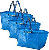 3 x blaue große Tasche, ideal zum Einkaufen, Waschen und Aufbewahren
