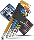 STONE REEF Innensechskantschlüssel Set 13tlg. [inkl. Kugelkopf] - 1,27-10mm Sechskant Multicolour Satz, Sechskantschlüssel Set für Handwerker, Winkelschlüsselsatz