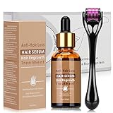 Beayosses Dermaroller Set 0.5mm Microneedling Hautroller mit Haar Wachstum Serum, Anti-Haarausfall, 30ML , Haarausfall und Haar-Behandlung