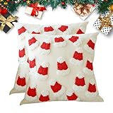 Weihnachts Bezüge Für Zierkissen | 45 X 45 Zentimeter Kissenbezug Weihnachtsdekoration,Dekorativer Überzug - Für Sofa Couch Stuhl Bett Wohnzimmer Auto Terrasse Zuhause Party Feiertag Und Winter