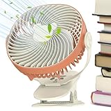Clip on Lüfter, Clip -Fan | Clip auf Lüfter für Bett | USB -wiederaufladbare tragbare coole Geräte mit Nachtleuchten, 5 Geschwindigkeiten verstellbar, starker Luftstrom für Schlafsaal, Schlafzimmer, K