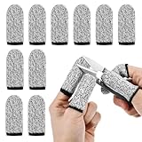 Atmungsaktiv Fingerkuppenschutz, 10 Stück Fingerlinge, Schnittfeste Fingerschutz, Rutschfeste Wiederverwendbar Daumenschutz, Fingerschützer Für Arbeit, Küche, Garten, Skulptur(Grau)