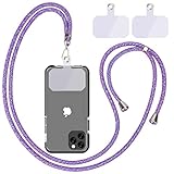 Linkbro Handykette universal，Mobile Phone Chain for Hanging，Zum Umhängen um den Hals Universal-Handy mit Pad Handy-Umhängeband，Einstellbar und abnehmbar.（Lila Regenbogen）