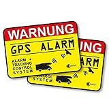 2er Set Hinweis-Aufkleber GPS Alarm Tracking System I 6 x 4 cm außenklebend I Achtung Warnung GPS alarm-gesichert Wohnmobil Wohnwagen I hin005
