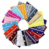 FIHODONE 16 Stück Bandana Herren, Bandana Damen 55 X 55Cm, Kopftuch Damen Polyester, Halstücher für Damen Paisley Muster, Vierecktuch mit Mischfarben, Haar Schal Ansatz Handgelenk Verpackungs