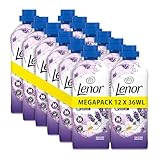 Lenor Weichspüler Megapack 12 × 36 Waschladungen, Provence, 24 Stunden „Wie Frisch Geduscht“ Gefühl, Mit Aktiver Geruchsabwehr