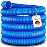 tillvex Poolschlauch Made in Germany | Schwimmbadschlauch mit Muffen | Solarschlauch für Pool und Schwimmbecken | Saugschlauch | Pumpenschlauch | flexibler Wasserschlauch (Blau, 6m / 32mm)