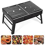 AGM Holzkohlegrill Picknickgrill Edelstahl Kleiner Grill...