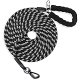Schleppleine, 5M 10M 20M Schleppleine für Hunde, Robust Hundeleine mit bequemem gepolstertem Griff, Trainingsleine Laufleine für Welpen kleine mittlere große Hunde, Abschließbarer Karabiner (20M)