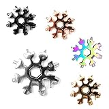 18 in 1 Multifunktionswerkzeug aus Edelstahl, Schneeflocken Multifunktionstool, Multitool, kompaktes Werkzeug zum mitnehmen (Silber)