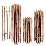 Aquagart Staketenzaun Höhen 50cm - 120cm hoch Lattenabstand 3-5cm Gartenzaun Kastanienzaun aus Haselnuss Langlebiger Holzzaun Zaun Rollzaun inkl. Krampen (Haselnuss 60cm, 5m)