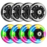 8 Stück Inline Skate Rollen, 72 mm Schwarz Inliner Rollen, Inline Skate Räder, Ersatz Inline Skate Wheels, Inline Skate Teile Räder mit 16 Stück Kugellager für alle Arten von Rollschuhen