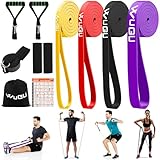 Fitnessbänder,Widerstandsbänder Set mit 4 Widerstandsstufen, Resistance Bands mit Türanker, Griffen, Schutzhülle, Tragetasche und Trainingsanleitung, Fitnessband für Fitness/Yoga/Krafttraining