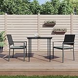 Rantry 2 STK. Gartenstühle mit Kissen Schwarz 54x62,5x89cm Poly Rattan Gartensessel Gartenstuhl Balkonstuhl Balkonstühle Möbel Gartenmöbel für Garten Balkon Terrasse