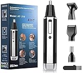 Cleanfly Nasenhaarschneider und Nasenhaartrimmer Herren USB 4 in 1 Set Schmerzloser und Nasen- und Ohrenhaarschneider Leicht zu reinigen und IPX7 wasserdichte Doppe