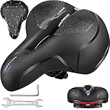 Bequemer Fahrradsattel, BELSVOR Fahrrad Sattel mit Doppelfeder-Stoßdämpferkugel, Ergonomischer Fahrradsattel Herren, Fahrradsättel für Mountainbike/MTB/Fahrräder/Falträder, Fahrradsättel mit Werkzeug