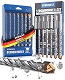 SDS Plus Betonbohrer – 7-teilig inkl. Kassette – Ø 5, 6, 6, 8, 8, 10, 12 mm x 156 mm – Profi Bohrset für Beton, Stein & Mauerwerk