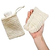 2 pcs Seifensäckchen,Seifenbeutel,Seifensack,Seifennetz, Seifensäckchen Für festes Shampoo,Seifensäckchen Sisal,Sisal Seifensäckchen Seifensäckchen Bio,Aufbewahrung Festes Shampoo