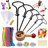 Kastanienbohrer Kinder mit Kastanienhalter, Kastanienbohrer Set, Bastelset Kastanien 1,5-5 mm, Kastanien Basteln mit Spitztüten, DIY Bastel Zubehör, Herbst basteln,Handbohrer Kinder Kastanien