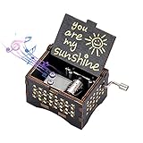 Huifengjie Hölzerne Spieluhr, You Are My Sunshine Handkurbel Spieluhren, Antike Geschnitzte Vintage-Design, Holz Musik Box für Geburtstags, Valentinstag, Jahrestag, Weihnachten Geschenk