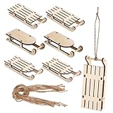 OUNONA 9Stücke Holzschlitten Dekoration Langlebiges Unvollendetes Holzmodell Für Kreative Bastelprojekte Weihnachts Desktop Ornament Für Büro