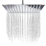 Duschkopf Regendusche 12 Zoll, Einbauduschkopf 30x30cm aus 304 Edelstahl, Regenduschkopf mit Anti-Kalk-Düsen, Regendusche Brausekopf für Bad, Chrom, Quadratisch