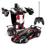 Transformator Ferngesteuertes Auto Spielzeug für Kinder 3-12, 2 -in-1 Transform Roboter Spielzeug,2.4GHz Verformung Roboter RC Auto,360° Drehung rc Auto Roboter,für Jungs Mädchen Geschenke