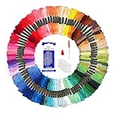 Magrimaxio Stickgarn Set 100 Farben, Embroidery Thread 8m Sticktwist Weicher, Embroidery Floss Baumwolle, Stickerei für Kreuzstichfaden Regenbogenfarbe, Kreuzstich Fäden für Nähen Handwerk Armband