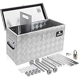 CargoVA - Wasserfeste Deichselbox - Mit Befestigung & Vorhängeschloss - Abschließbare Anhängerbox [50x17x20CM] - Transportbox