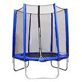 OUBUBY 6FT Kindertrampolin mit Sicherheitsnetz Gartentrampolin Outdoor-Trampolin Gewichtskapazität 300kg Zwei-Wege-Schnallen-Reißverschluss-Design für Den Innen- und Außeneinsatz