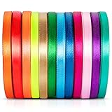 Satinband Seidenbänder Seidenband Schleifenband Hochzeit Dekoband Satin Geschenkband Stoff Band Seide Satin Rolle Verpackung Geschenk Verpackung, 22,86 m/250 Yards