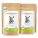 Leinsamenmehl BIO 1 kg (2x 500 g) I Leinmehl - teilentölt I Ballaststoffreich von bioKontor