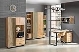 M Möbel-Direkt Deutschlands schnelle Möbel Komplettlösung fürs Büro: Lamelo Büromöbel in Eiche Wotan und Schwarzu mit ABS Kanten - Verschiedene Set Varianten wählbar (6 teilig)